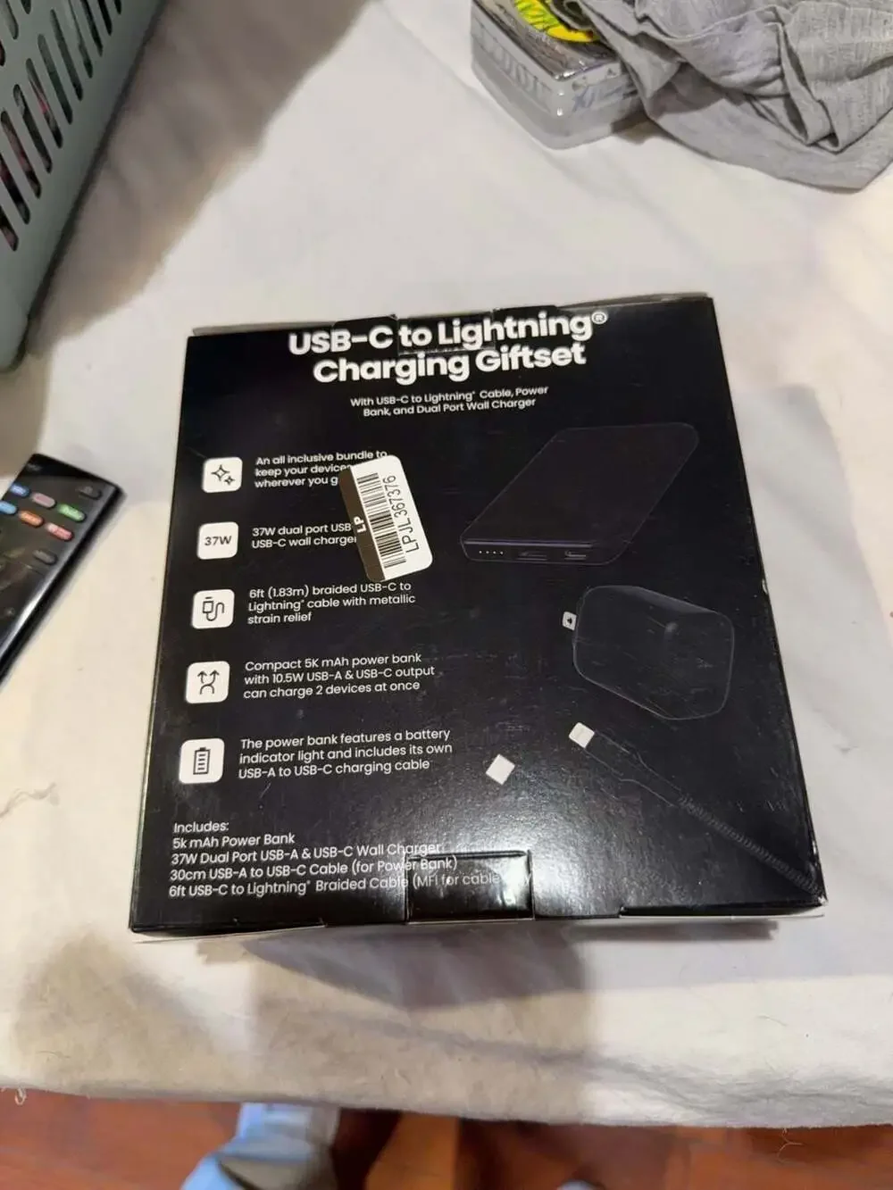 Gems USB-C to Lightning Charging Giftset with 5k mAh Power Bank and 37W Wall Cha